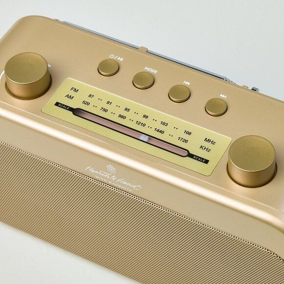 Portable Brass Finish AM/FM Bluetooth Radio - Hear Blue - Picture 4 of 4